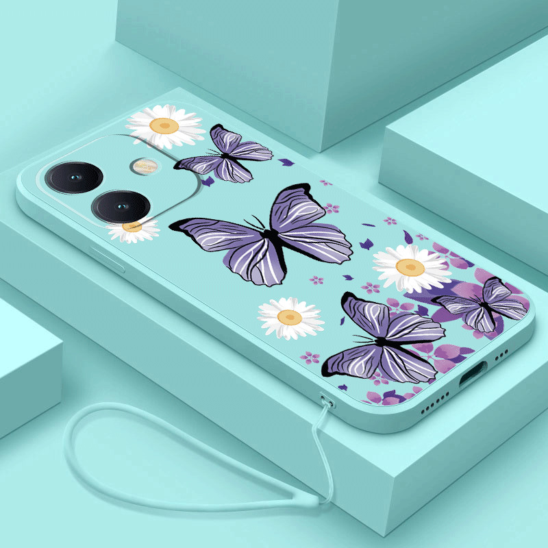 Realme Note 60 note60 50 Little Daisy Butterfly Flower Phone Cover Liquid Silicon Case เคสกันกระแทก