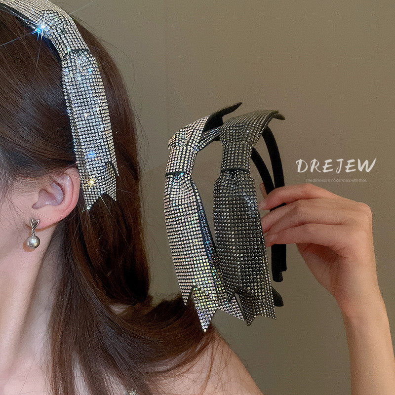 DREJEW ที่คาดผมกิ๊บโบว์เพชรเต็มเงาสุดสไตล์อินที่คาดผมหัวกะโหลกสูงอินเทรนด์แฟชั่นที่คาดผมระดับไฮเอนด์