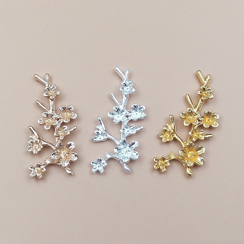 10pcs โลหะผสมดอกไม้กิ่งไม้ DIY เจ้าสาวเครื่องประดับเสื้อผ้าเครื่องประดับขายส่ง