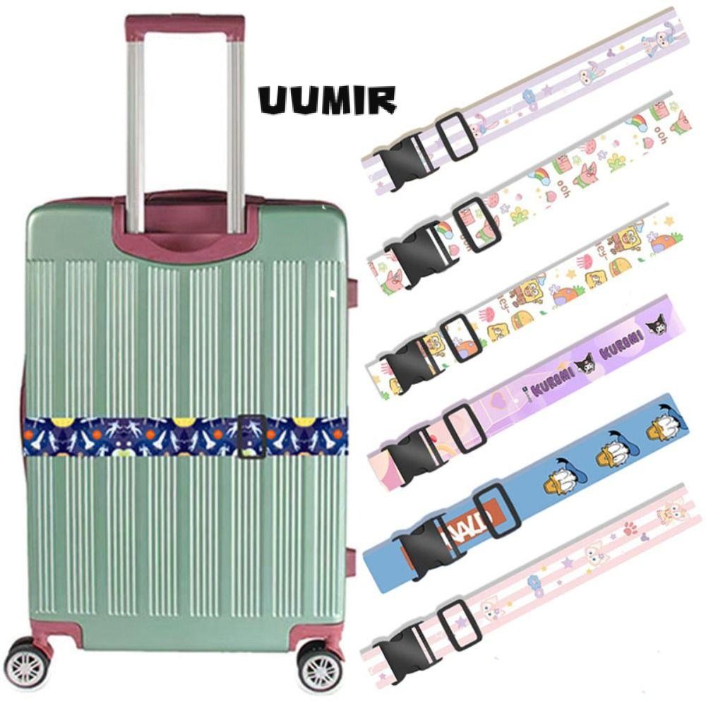 UUMIR เข็มขัดกระเป๋าเดินทาง,หลากสี 5*180 ซม.สายรัดบุญครอง,ลายการ์ตูนที่ทนทานสะดวกหัวเข็มขัดบรรจุอุปกรณ์เสริมกระเป๋าเดินทางที่ปลอดภัย