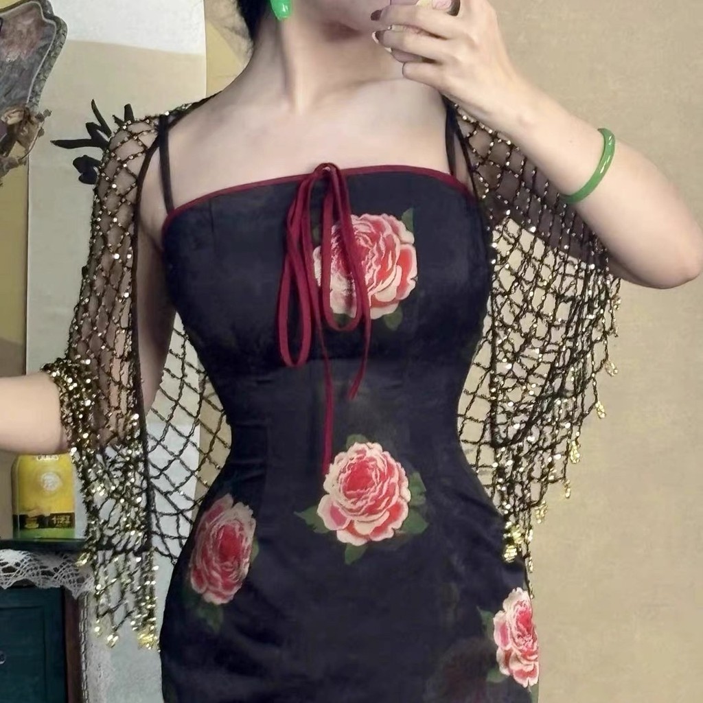 ผ้าคลุมไหล่ประดับลูกไม้โครเชต์กลวงสีทองเสื้อคลุมชุดฮั่นฟู่ชุดกี่เพ้าใส่ด้านนอกย้อนยุคสง่างามเฉพาะกลุ่มคลาสสิก - รูปที่ 3