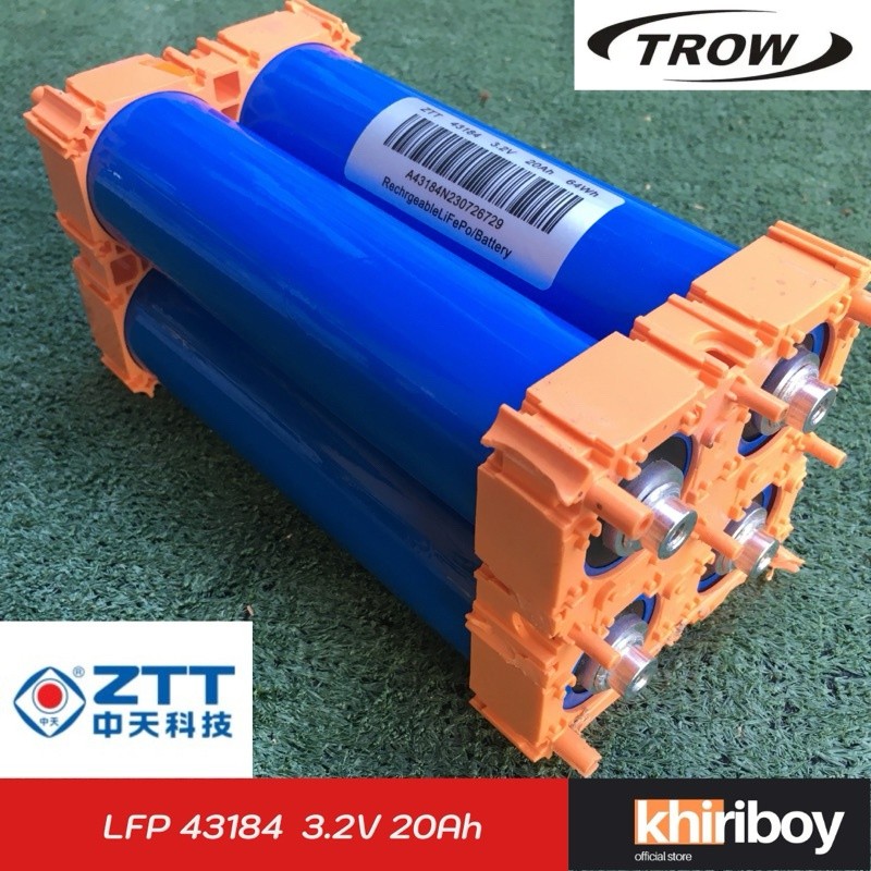 ✿แบตลิเธียมฟอสเฟต LFP 3.2V 20Ah พร้อมน๊อตบัสบาร์และราง