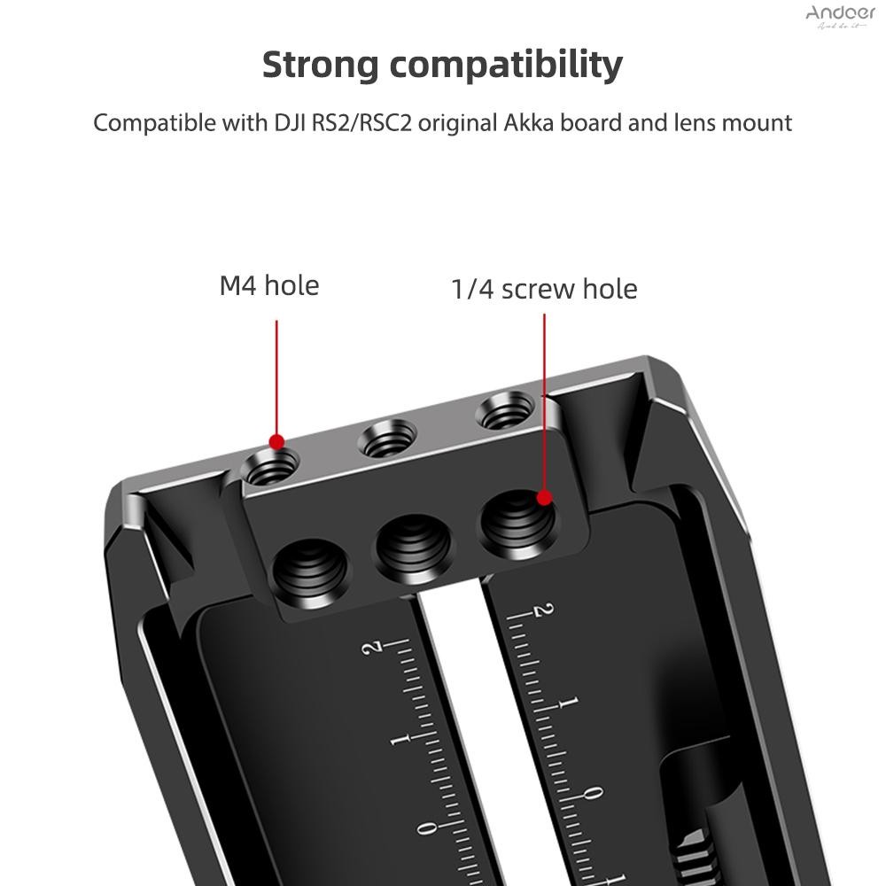 แผ่นวางจําหน่ายอย่างรวดเร็วสําหรับ Gimbal อลูมิเนียม Arca-Swiss Quick Release แผ่นอะแดปเตอร์สําหรับ DJI Ronin RS2 RSC2