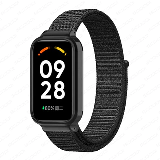 ไนลอนสายรัด PC Case For Xiaomi Smart Band 9 Active / 8 Active สร้อยข้อมือสําหรับ Redmi Band 3 2 สายรัดข้อมือแบบสปอร์ต