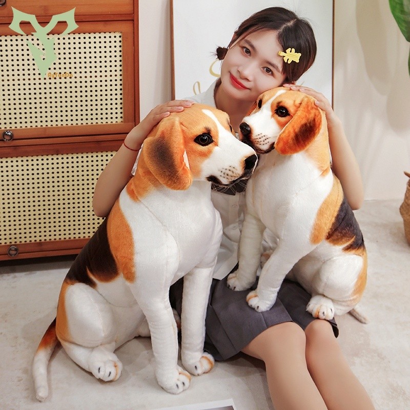 ไรท์ดา สมจริงบีเกิ้ลของเล่นตุ๊กตาสร้างสรรค์เหมือนจริงสุนัขตุ๊กตาห้องนอนตกแต่งหมอนเบาะโซฟา เบาะ ตกแต่งบ้านเด็กสาวตุ๊กตาสัตว์เลี้ยงของขวัญวันเ