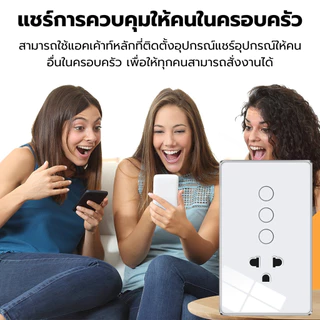 Tuya สมาร์ทปลั๊กพร้อมสวิตช์ไฟฝังผนัง (รุ่น YC) Wi-Fi/Zigbee เปิดปิด ตั้งเวลาผ่านแอป รองรับ Google Home/Alexa