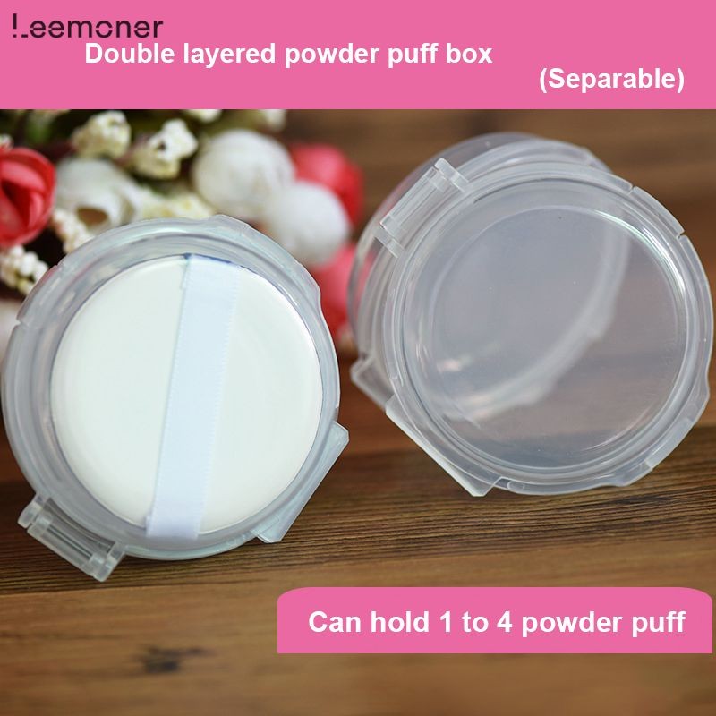 [Lemon]กล่องพัฟอากาศเบาะผงพัฟ.กล่องผงดับเบิ้ลชั้น Detachable กล่องกล่องเก็บของโปร่งใส-LN