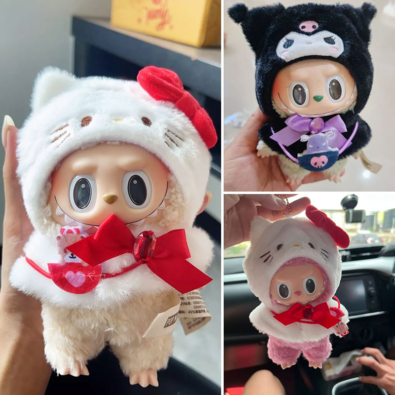 ชุดตุ๊กตา Sanrio ผ้าฝ้าย ชุด LABUBU/Upsetduck ขนาดมินิ สําหรับเด็กผู้หญิง V1V2-Kimmon