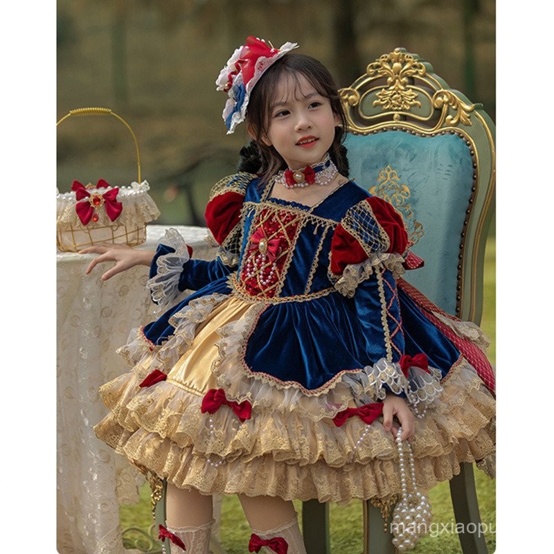 ชุดเดรสเด็กผู้หญิงชุดฤดูใบไม้ผลิกระโปรงโลลิต้าเด็กชุดเดรสสาวสไตล์ตะวันตกแบบใหม่2024รุ่นฤดูใบไม้ผลิและฤดูใบไม้ร่วงรุ่นฤดูหนาว