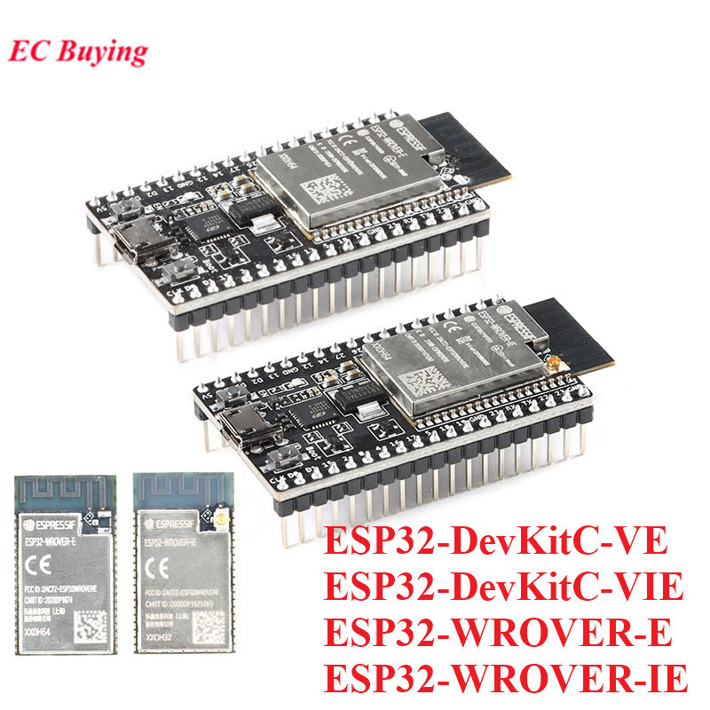ESP32-DevKitC ESP32-DevKitC-VE ESP32-DevKitC-VIE บอร์ดพัฒนา WiFi บลูทูธโมดูล ESP32-WROVER-E/IE 4MB แ