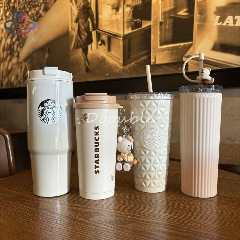 สตาร์บัคส์ 2024 เทศกาลไหว้พระจันทร์กาแฟนมฤดูใบไม้ร่วงหมีสแตนเลสถ้วยฉนวนของขวัญ