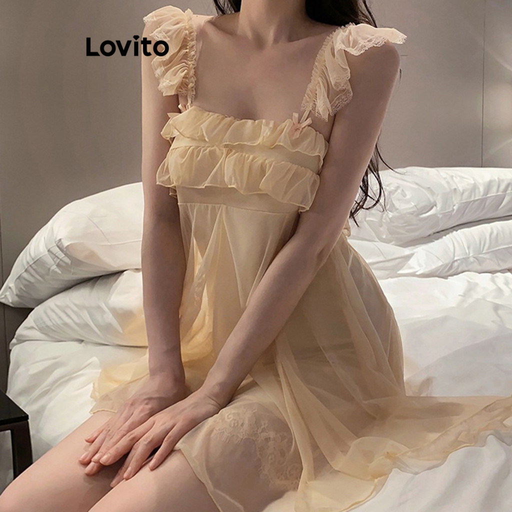 Lovito ชุดนอนลายทางลำลองสำหรับผู้หญิง LNA77079
