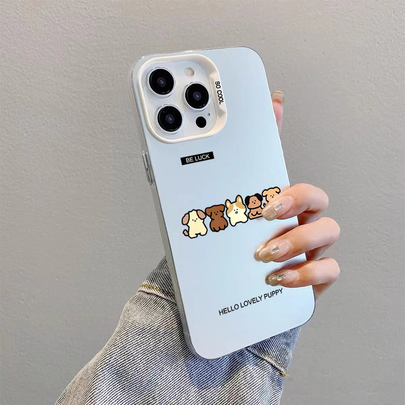 โลหะชุบโลหะด้วยไฟฟ้า ไอโฟนสัตว์น้อยน่ารักfor 11 iPhone 12 13 14 15Pro MAX X XS XR 7 8Plus เคสโทรศัพท์