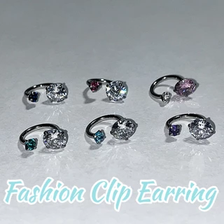 ต่างหูเรขาคณิต Rhinestone โลหะผสมความงามสําหรับผู้หญิง