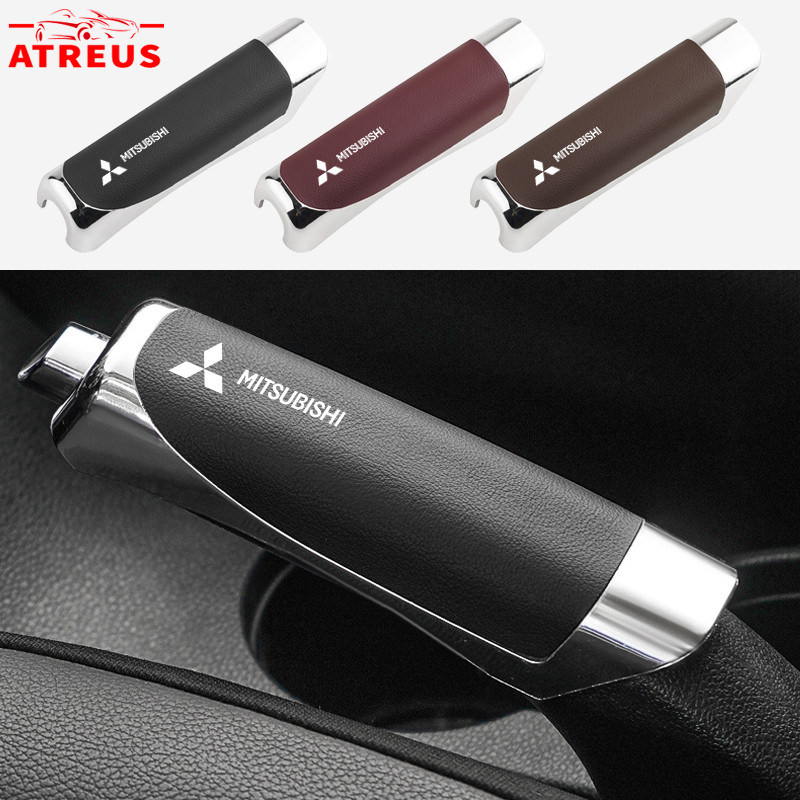 Mitsubishi ปลอกหุ้มเบรคมือสําหรับรถยนต์ หนัง ปลอกหุ้มเบรคมือ กันลื่น ครอบเบรคมือ สำหรับ Mitsubishi Xpander Cross Triton Grandis Attrage Mirage Outlander Xforce Pajero Sport ASX อุปกรณ์ตกแต่งรถยนต์