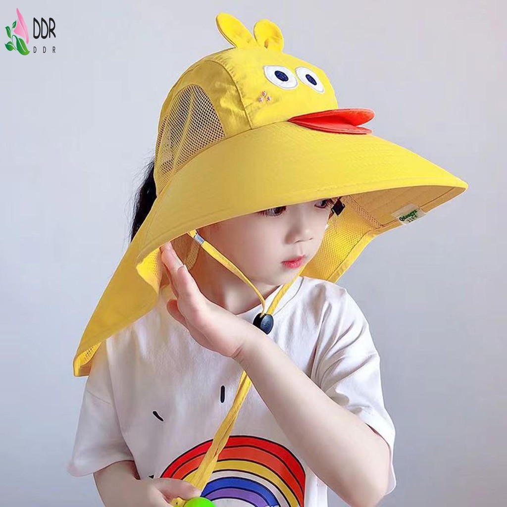 Kids Wide Brim Sun hat Duckling Dinosaur Rabbit Shark Summer Bucket hat