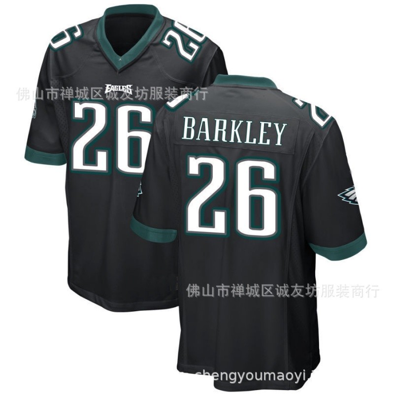 NFL เสื้อรักบี้ Eagles 26 White Eagles saquon barkley Jersey VHFX