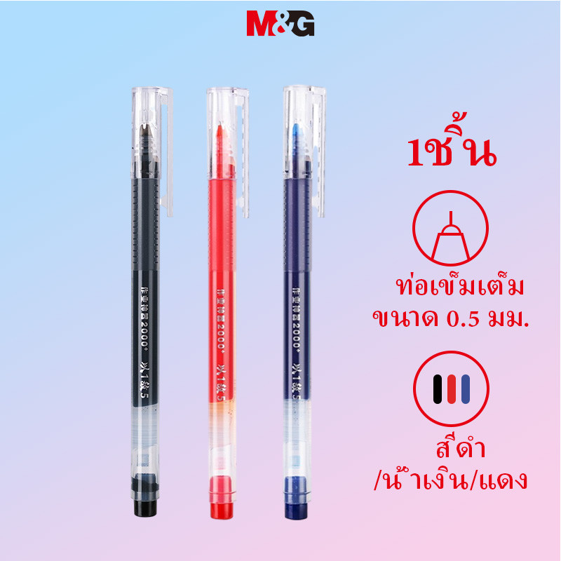 ม & ก นักเรียนความจุขนาดใหญ่ 0.5 มม. ที่ใส่ปากกาหมึกสามเหลี่ยม (1 เวนเจอร์ส 5) มก2