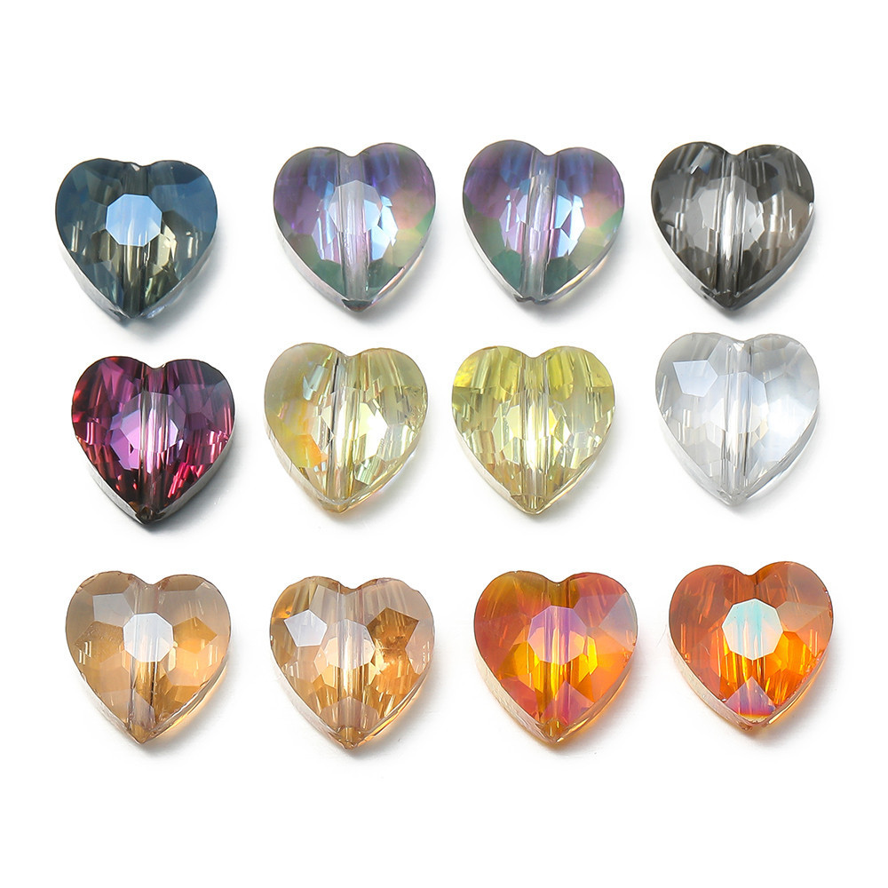 St, kunkka 10 ชิ้น 8 มิลลิเมตรคริสตัลหัวใจลูกปัดที่มีสีสัน Faceted ลูกปัดสําหรับ DIY สร้อยข้อมือสร้อยคอทํา