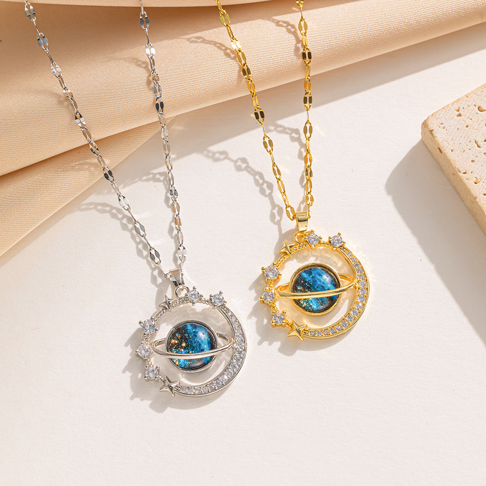 Universe Galaxy แฟชั่น All-Match Clavicle Chain เครื่องประดับสไตล์ใหม่สุภาพสตรีจี้ Titan
