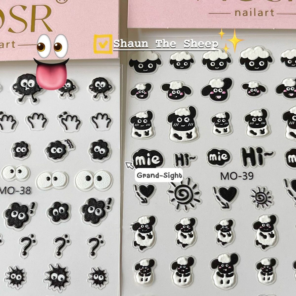 ร้านไทย สติ๊กเกอร์ติดเล็บแบบนูน5D สติ๊กเกอร์ติดเล็บ การ์ตูน น่ารัก ขนาดเล็ก กันน้ํา ราคาถูก