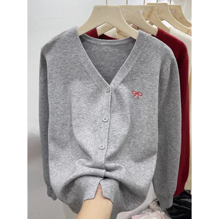 ฤดูใบไม้ร่วงเสื้อสเวตเตอร์ถักคอวีสไตล์ใหม่ผู้หญิงข้าวเหนียวนุ่มทุกการแข่งขันเสื้อถักสไตล์ตะวันตก