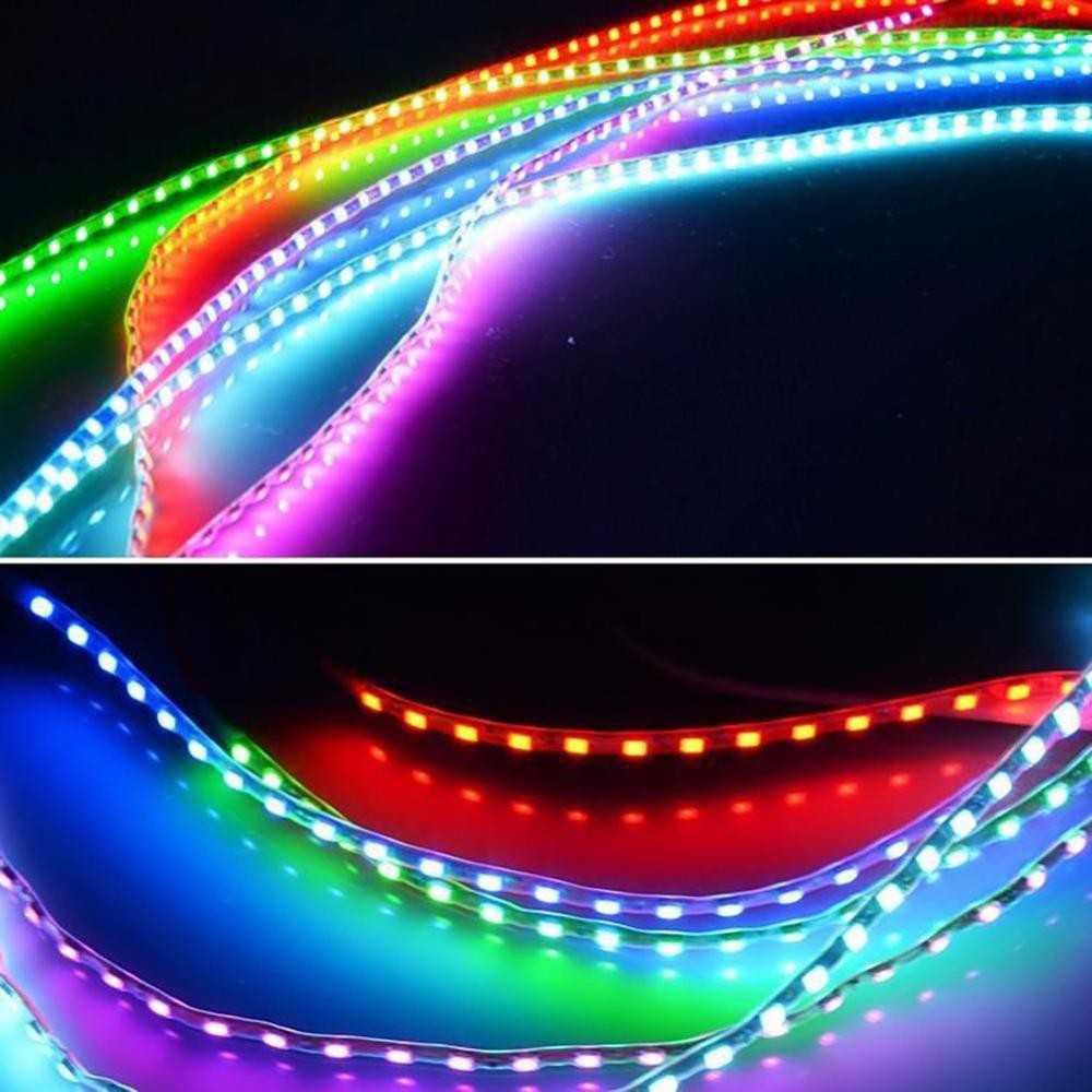 GSE 1 PC 45 ซม./90 ซม.LED Strip Light SMD 3528 เทปยืดหยุ่นเชือก Stripe Ray เทปโคมไฟภายในรถบรรยากาศไฟ