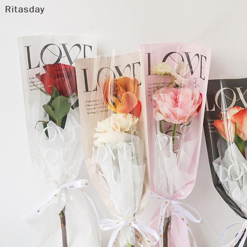 Ritasday 20 ชิ้น LOVE โปร่งใส Rose ถุงบรรจุภัณฑ์ช่อดอกไม้ถุงพลาสติกช่อดอกไม้กระดาษห่อเดี่ยวหนึ่งตรงกระเป๋าดอกไม้บรรจุภัณฑ์ใหม่ - รูปที่ 7