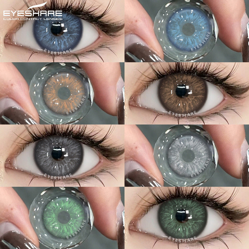 อายชา 1คู่สีคอนแทคเลนส์สําหรับตาที่มีคุณภาพสูงเลนส์สีฟ้าสีเขียวตารายชื่อเครื่องสําอางสีเทานักเรียนเลนส์สีน้ําตาลเลนส์