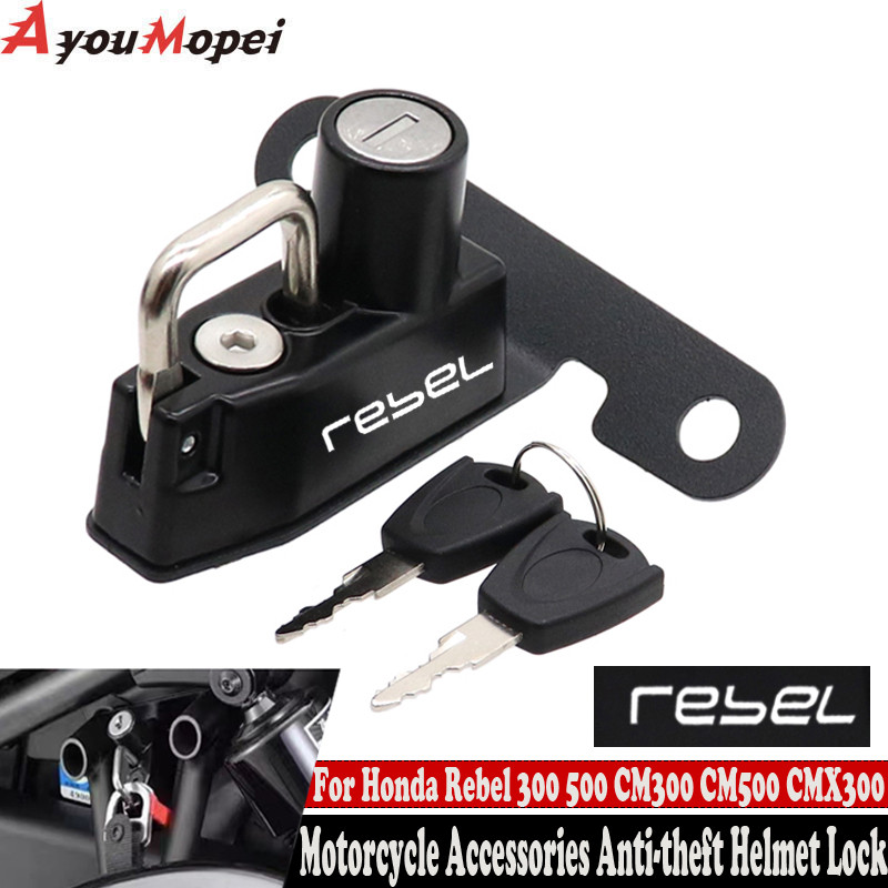 Yสำหรับ Honda Rebel 300 500 CMX300 CM500 CM300 CMX500 2017-2024ชุดล็อคหมวกกันน็อคอลูมิเนียมพร้อม2ปุ่