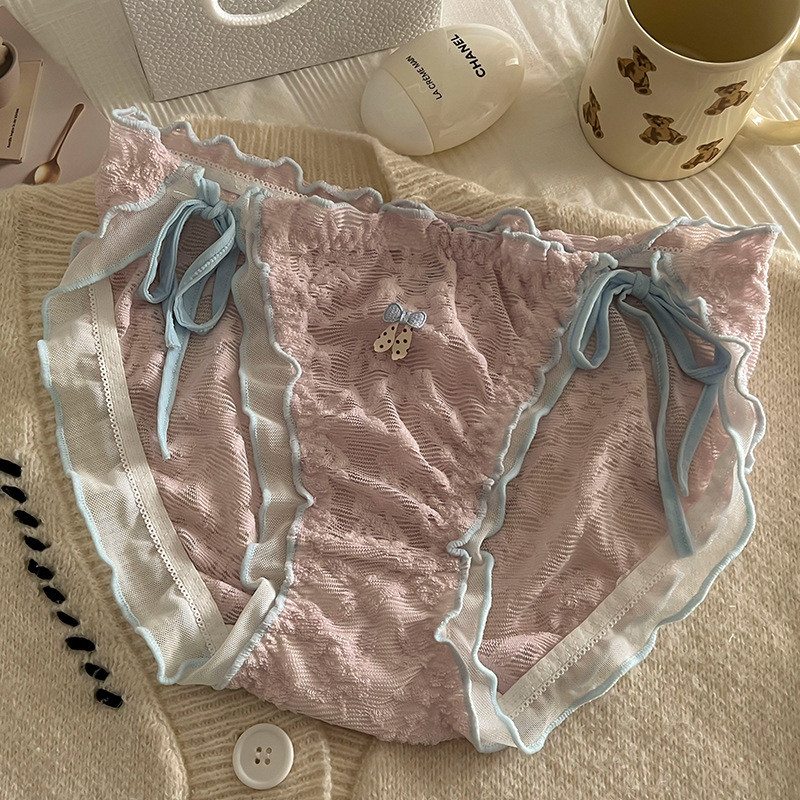 สุภาพสตรีขนาดบวกชุดชั้นในเอวกลางการ์ตูนร้อนขายไขมัน MM100kg Pure Desire สไตล์ High-End สะโพก-Lifting กางเกงระบายอากาศ - รูปที่ 6