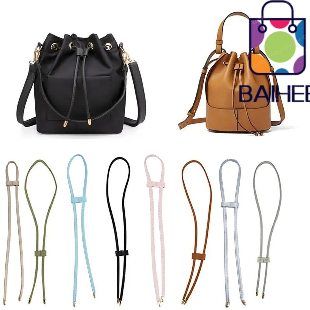 Baihee สายรัดกระเป๋า, อุปกรณ์เสริมกระเป๋าสายไฟกระเป๋าเดินทาง Drawstring, เปลี่ยนหนัง PU DIY กระเป๋าเชือกสําหรับ LV Noe BB nano Petit Bucket กระเป๋าผู้หญิง