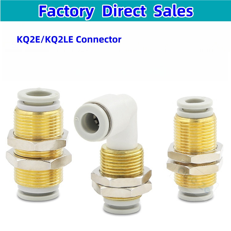 P PM Trachea ข้อต่อนิวเมติก KQ2E ข้อต่อพาร์ทิชันเกลียว KQ2LE Fast 90°ข้องอมุมขวา 04 06 08 10 12 ข้อต่อลม