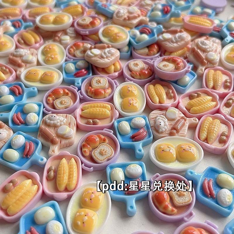 [100ในสต็อก] จำลองอาหารขนาดเล็กเล่นเครื่องประดับเรซิ่นอุปกรณ์เสริม DIY ครีมสามมิติเปลือกโทรศัพท์มือถือตู้เย็นวัสดุตกแต่งดอกไม้รองเท้า