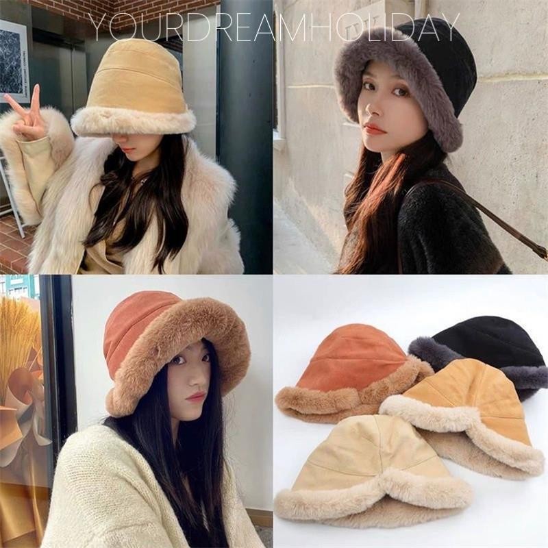 ใหม่นุ่มหนาตุ๊กตาฤดูหนาวหมวกแฟชั่นกลางแจ้ง Warm Beanies หมวกชาวประมงแฟชั่นสุภาพสตรี Windproof ปานามาหมวก
