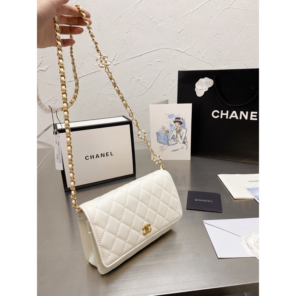 Ori Chanel WOC Double C WOC Diamond CHAIN กระเป๋าแนวทแยง