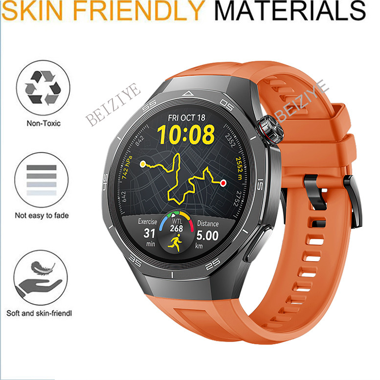 Original ซิลิโคนสําหรับ Huawei นาฬิกา GT 5 46 มม.SmartWatch กีฬาซิลิโคนสําหรับ Huawei GT5 Pro 46 มม.สายนาฬิกาสร้อยข้อมืออุปกรณ์เสริม