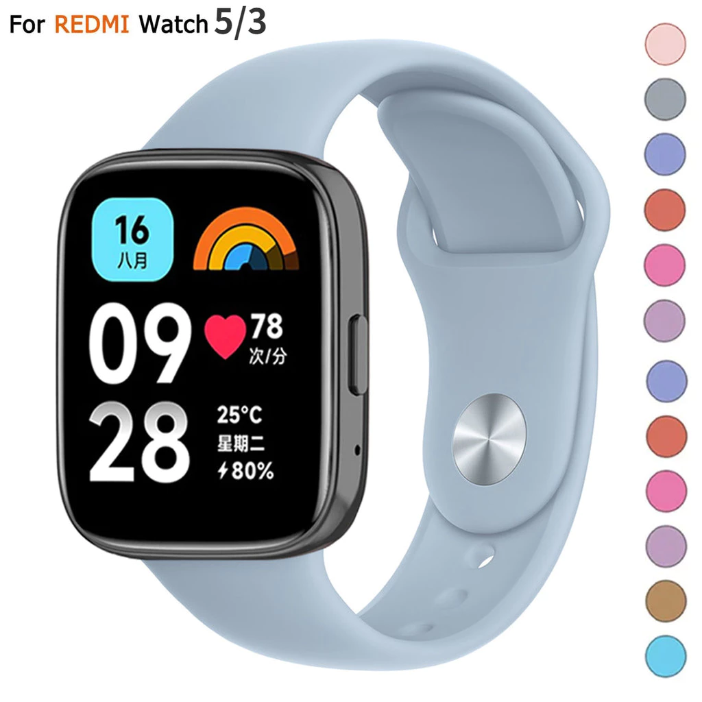 สายรัดซิลิโคนสําหรับ Redmi Watch 5 Active lite 3lite Sport Band สําหรับ Xiaomi Mi Watch3 Active สายรัดข้อมือสร้อยข้อมือ 20/22 มม.อุปกรณ์เสริม correa