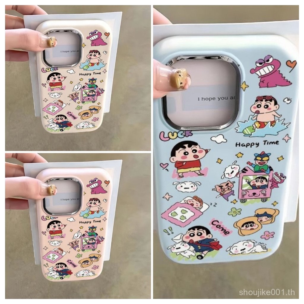 Crayon Shin Chan Park lanyard Soft COVER iPhone 16 15 14 13 12 11 PRO MAX x XR XS MAX 7 8 PLUS se2020เคสโทรศัพท์