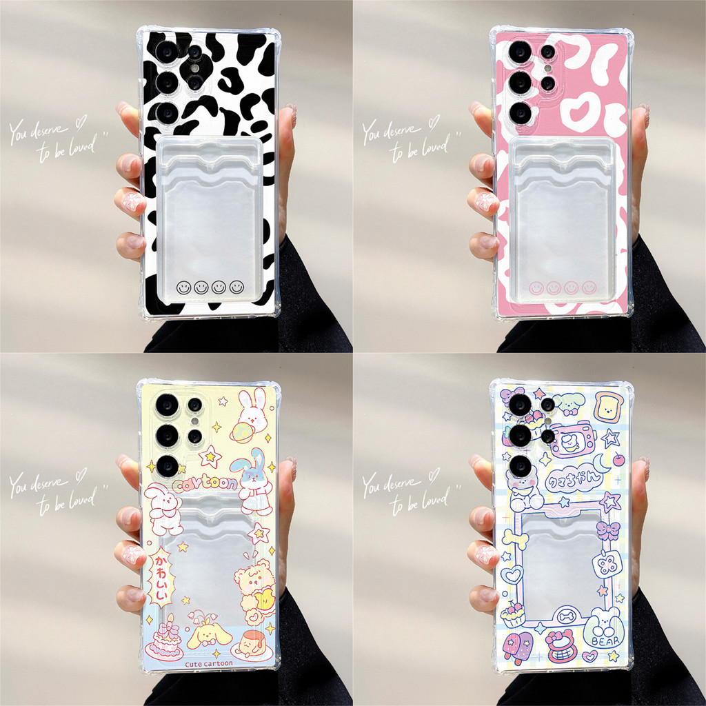 Soft ช่องใส่บัตร เคสทรศัพท์ For Vivo Y17S Y20 Y21 2021 Y02S Y22 Y36 Y100 Y03 Y16 Y11 Y15 V30 Pro 4G 5G สัตว์ กันกระแทก