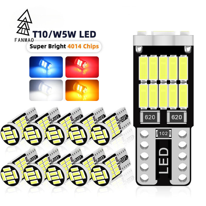 FANMAODZ T10 Led Canbus W5W หลอดไฟ LED 168 194 สัญญาณโคมไฟโดมอ่านป้ายทะเบียนไฟภายในรถ led T10 Canbus