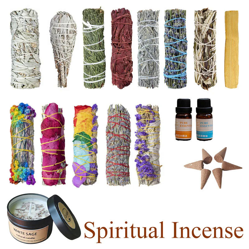 HQ White Sage Bundle And Candle California Smudge Stick Wand for Spiritual Incense Sticks Burning Ar