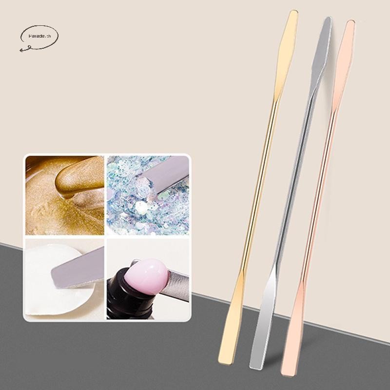 Parade Nail Art Eye Shadow ครีมกวน Rod สแตนเลสโลหะเจลกวนเครื่องมือไม้พาย Pin เล็บ Accesories และ Pigments ผสมเครื่องมือ TH