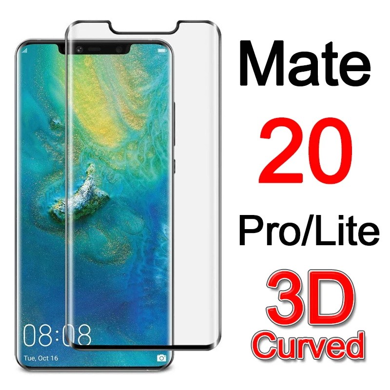 กระจกคลุมทั้งหมดสําหรับ Huawei Mate 20 Pro แก้วสําหรับ Mate 20 กระจกนิรภัยกาวเต็ม 9H ป้องกันหน้าจอสํ