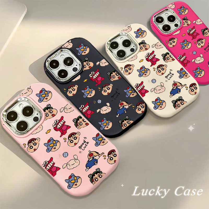 Crayon Shin Chan น่ารักเคสโทรศัพท์แบบเต็มหน้าจอสําหรับ IPhone 13 15 16 12 14 ProMax 11Pro 13Pro 7 8 Plus X XR XS MAX SE2020 ผู้หญิงใหม่ซิลิโคนนุ่ม