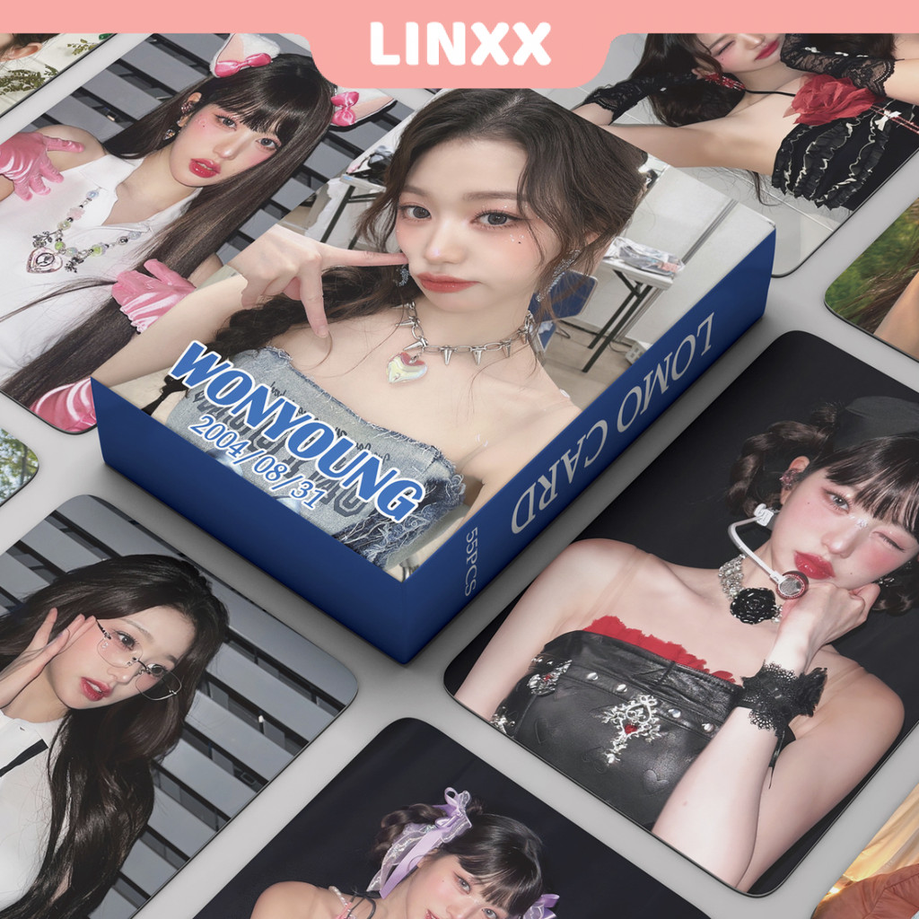 Linxx 55 ชิ้น IVE WonYoung อัลบั้ม Lomo Card Kpop Photocards โปสการ์ด Series
