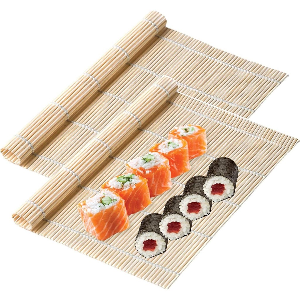 เสื่อม้วนซูชิ ที่ม้วนซูชิ สำหรับ ทำซูชิ ห่อซูชิ ผลิตจากไม้ไผ่ธรรมชาติ