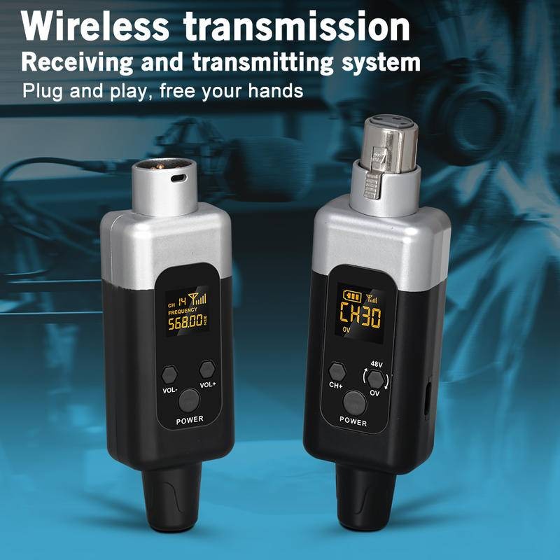 Looode NH48-1 ไมโครโฟนไร้สาย UHF แปลงไมโครโฟนระเบิดไร้สาย สาย XLR เครื่องส่งสัญญาณไมโครโฟนเป็นเครื่องดนตรีไร้สาย 48V ไร้สาย 2.4G ตัวรับสัญญาณ