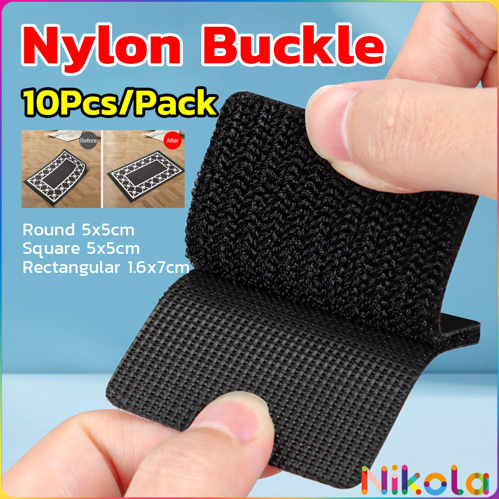 Nikola เทปตีนตุ๊กแก 2 แบบ (ขน+หนาม/กาวด้านนอก) 10ชิ้น/แพ็ค-ติดผ้าม่าน ติดหน้าต่าง แข็งแรงทนทาน ใช้กับ Nylon Buckle