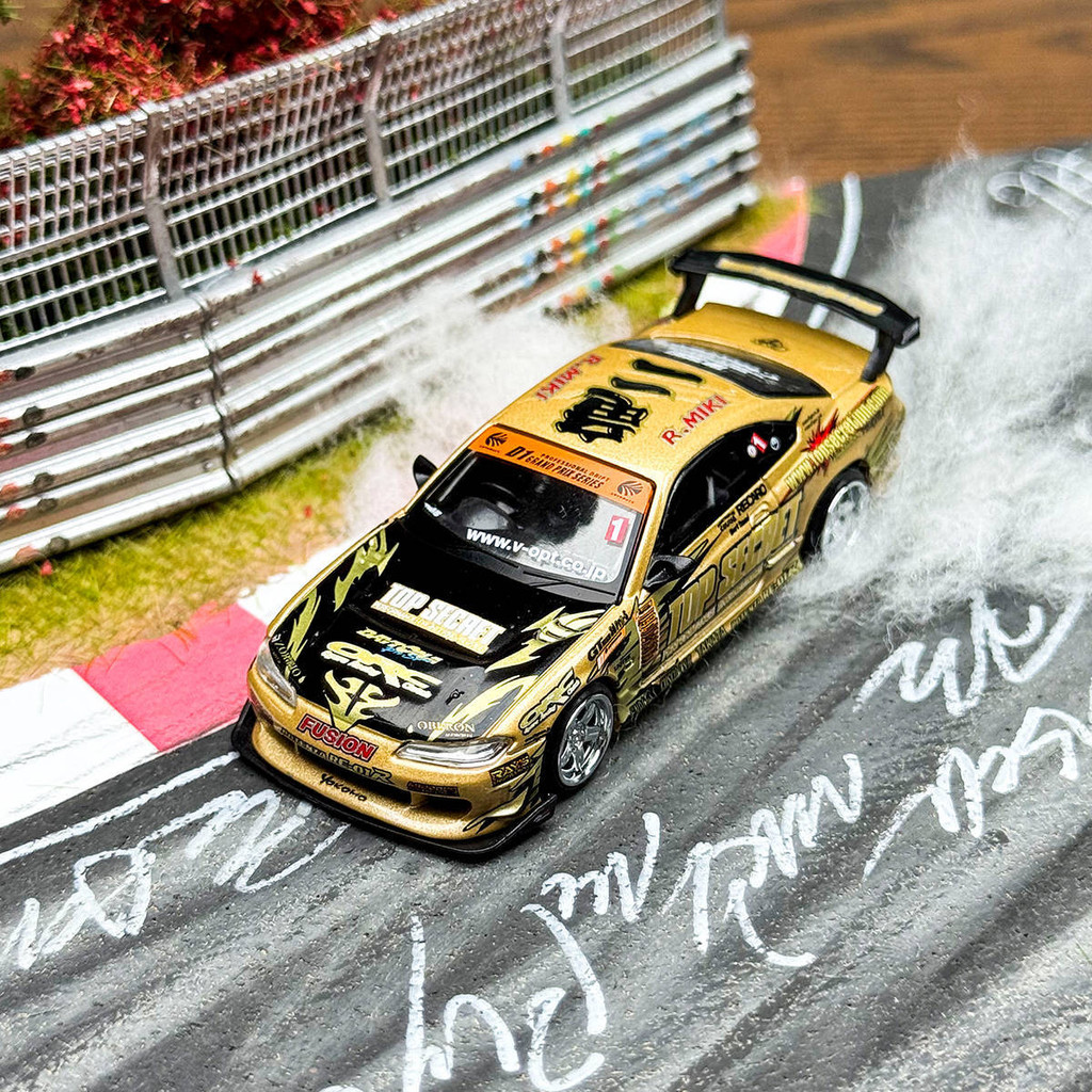 MINIGT 1/64 Nissan S15 Silvia #714 Top Secret D1GP รถรุ่น Diecast รถของเล่นคอลเลกชันของขวัญวันเกิด